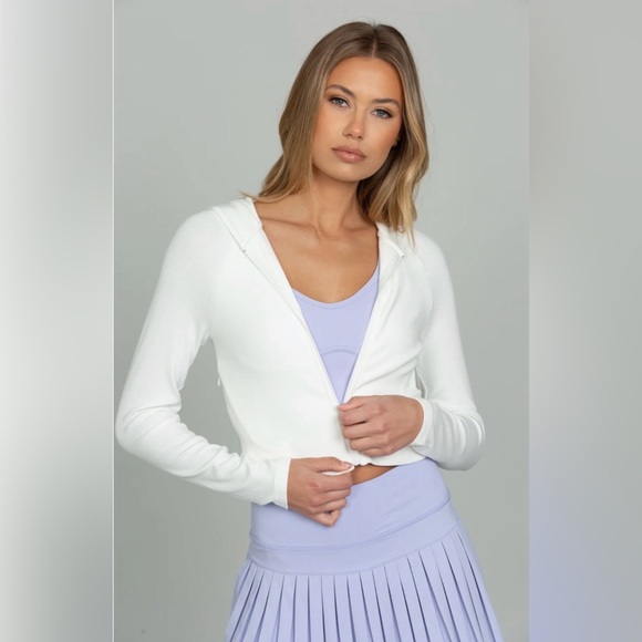 NWT Gold Hinge Ivory Ribbed Hoodie Jacket - Picture 4 of 6